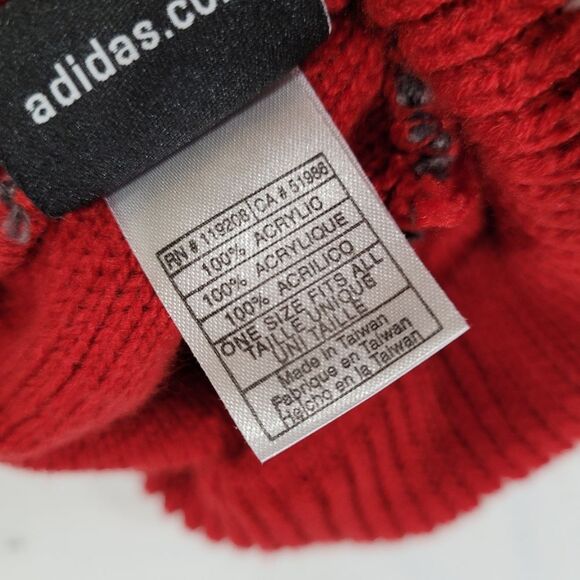 adidas Miami Red Hawks Gray and Red Striped Beanie - Picture 2 of 4